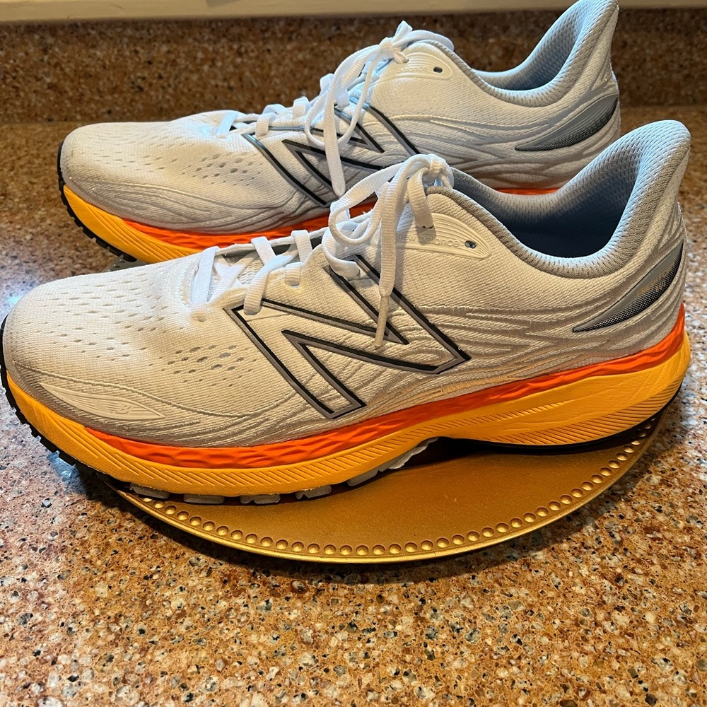 New Balance 860 White/Orange Athletic Shoes with Cushioned Midsole Men’s 11.5 D